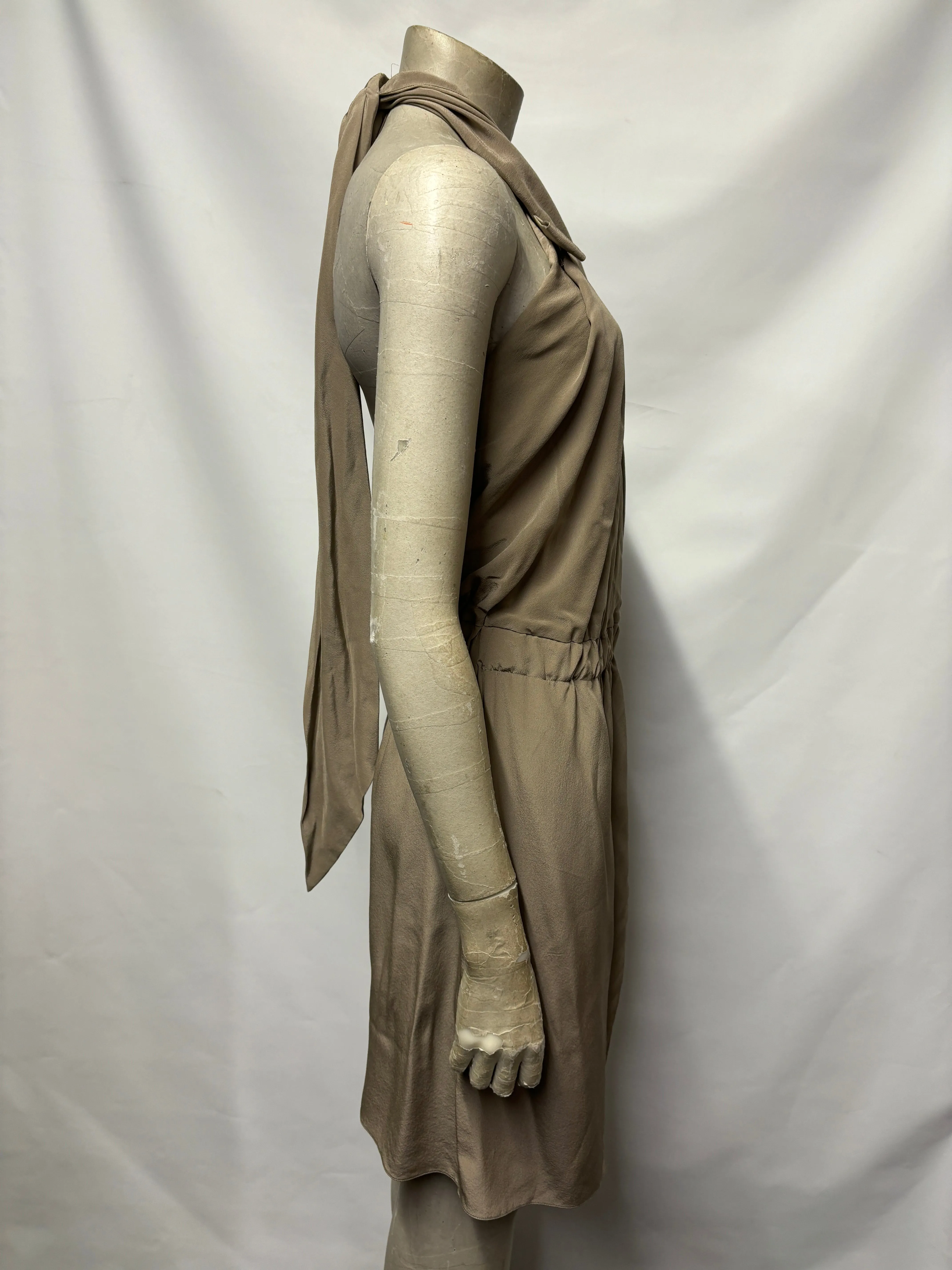 Gucci Grey Silk Halterneck Mini Dress IT 40/8