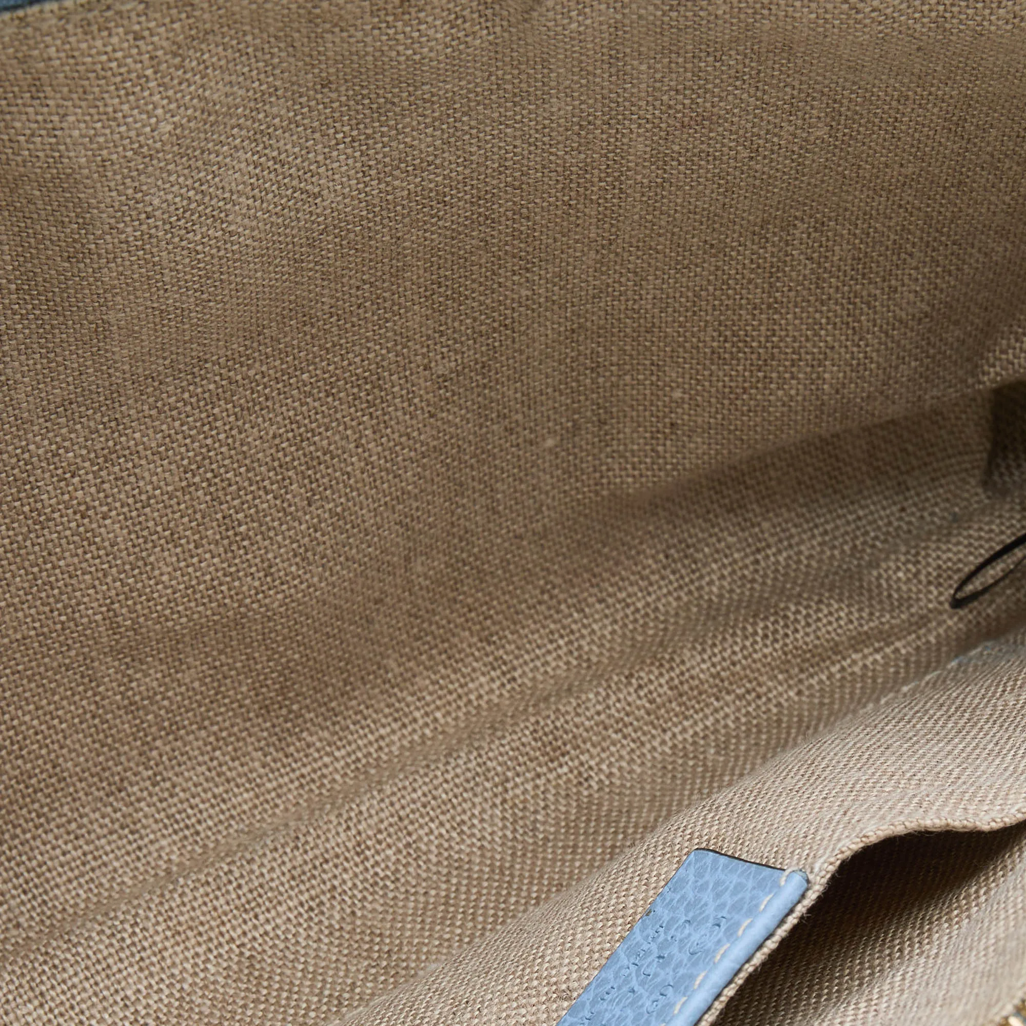 GUCCI Light Blue Leather Bamboo Tassel Clutch