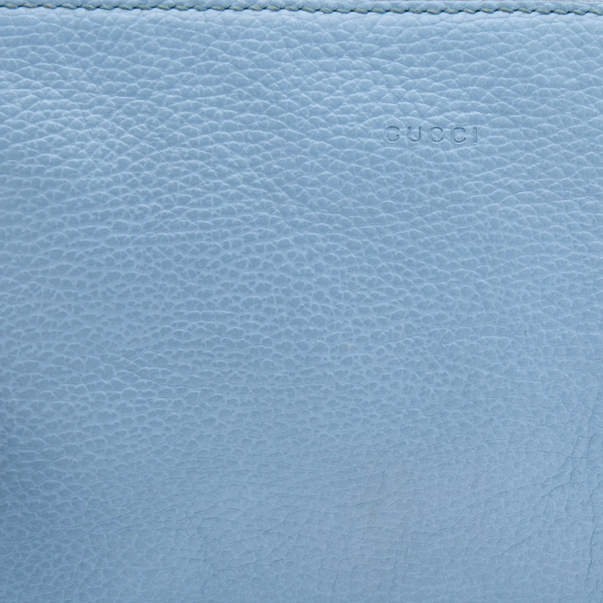 GUCCI Light Blue Leather Bamboo Tassel Clutch