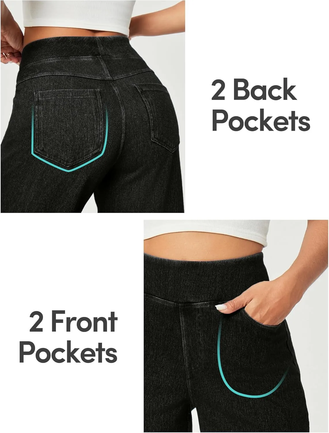 IUGA Wide Leg Jeans Woman High Waisted Pull On Baggy Jeans for Women Stretchy Trendy Womens Jean Straight Casual Denim Pants