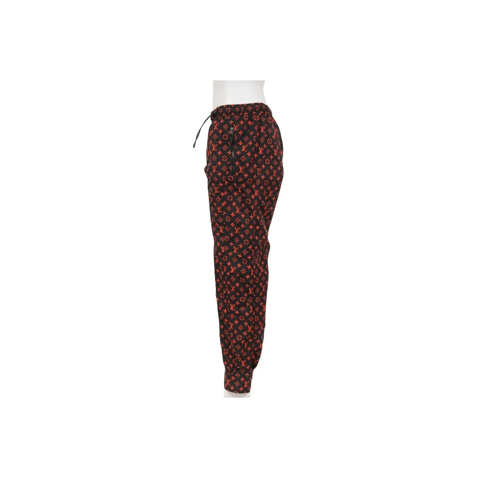 Jogging Track 40 Black Red Monogram Technical Cotton Joggers