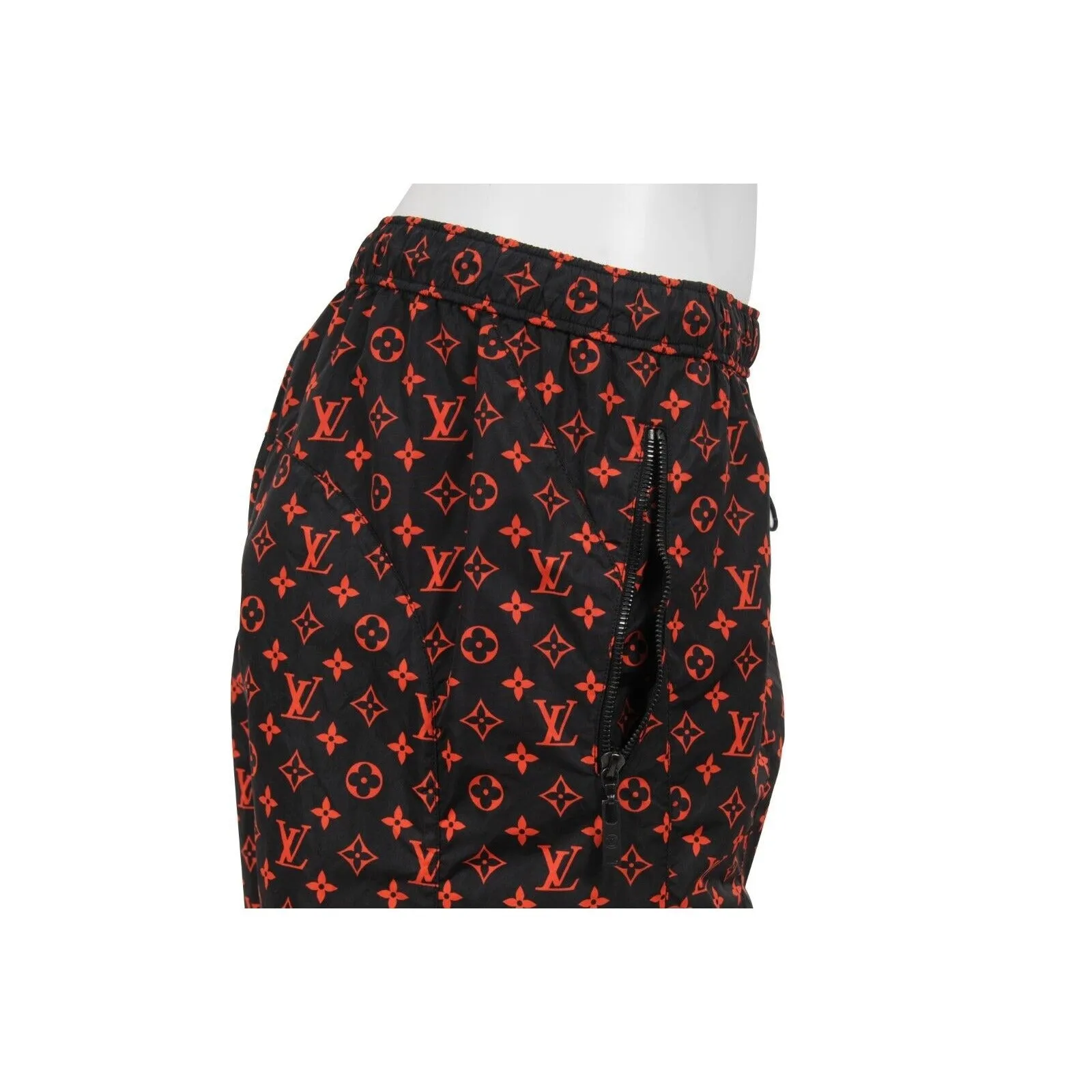 Jogging Track 40 Black Red Monogram Technical Cotton Joggers