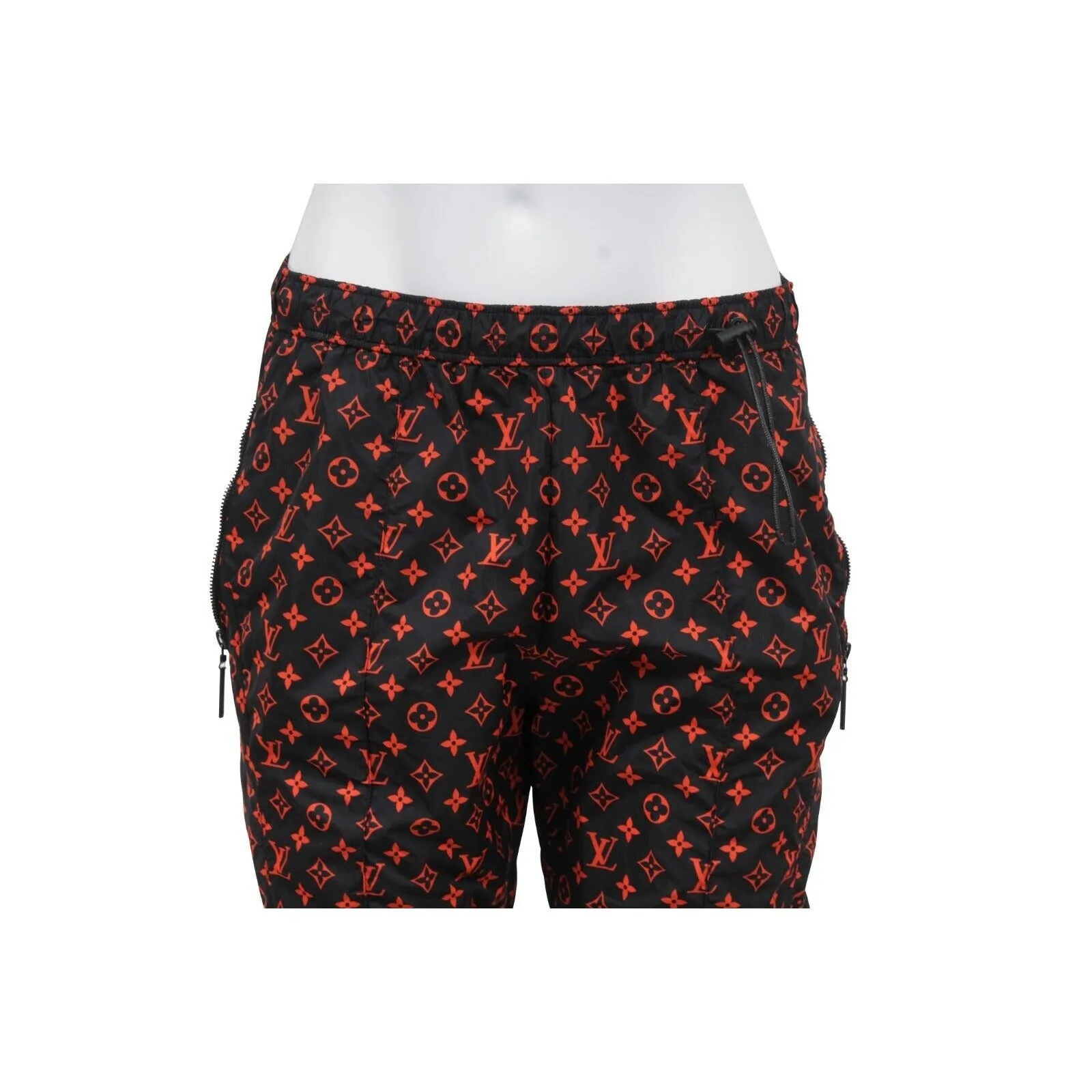 Jogging Track 40 Black Red Monogram Technical Cotton Joggers