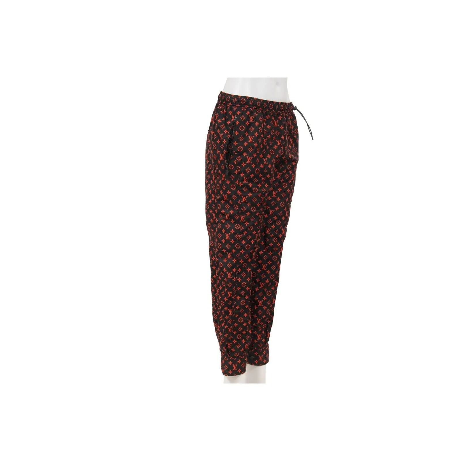 Jogging Track 40 Black Red Monogram Technical Cotton Joggers