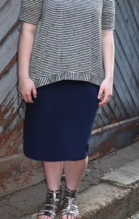 Josie Premium Pencil Skirt- Dark Navy