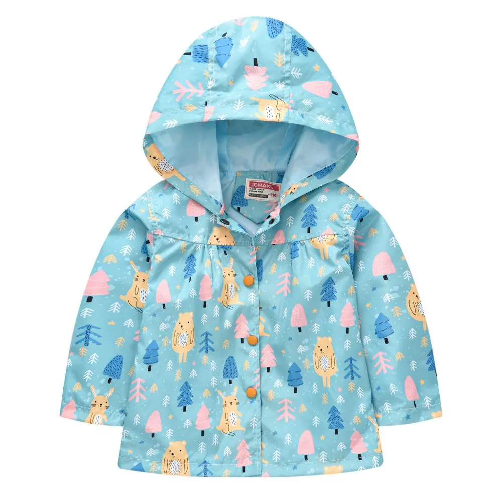 Kids Unisex Waterproof Hooded Trench Coat Raincoat