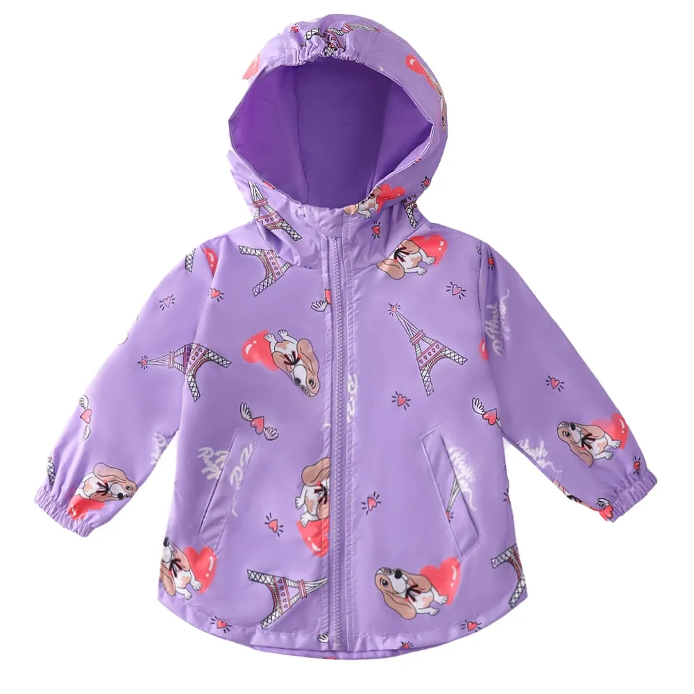 Kids Unisex Waterproof Hooded Trench Coat Raincoat