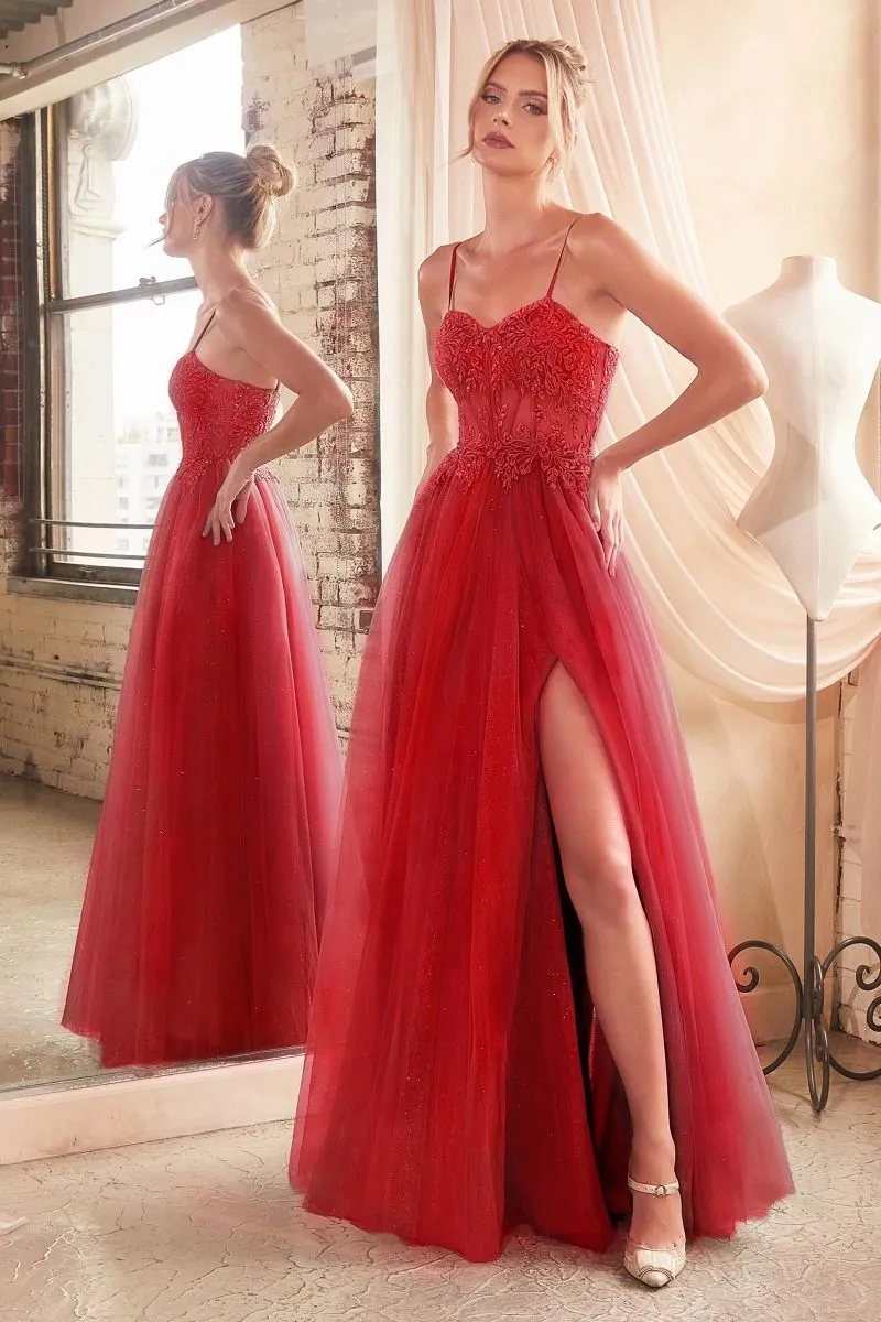 Lace & Layered Tulle A-Line Gown