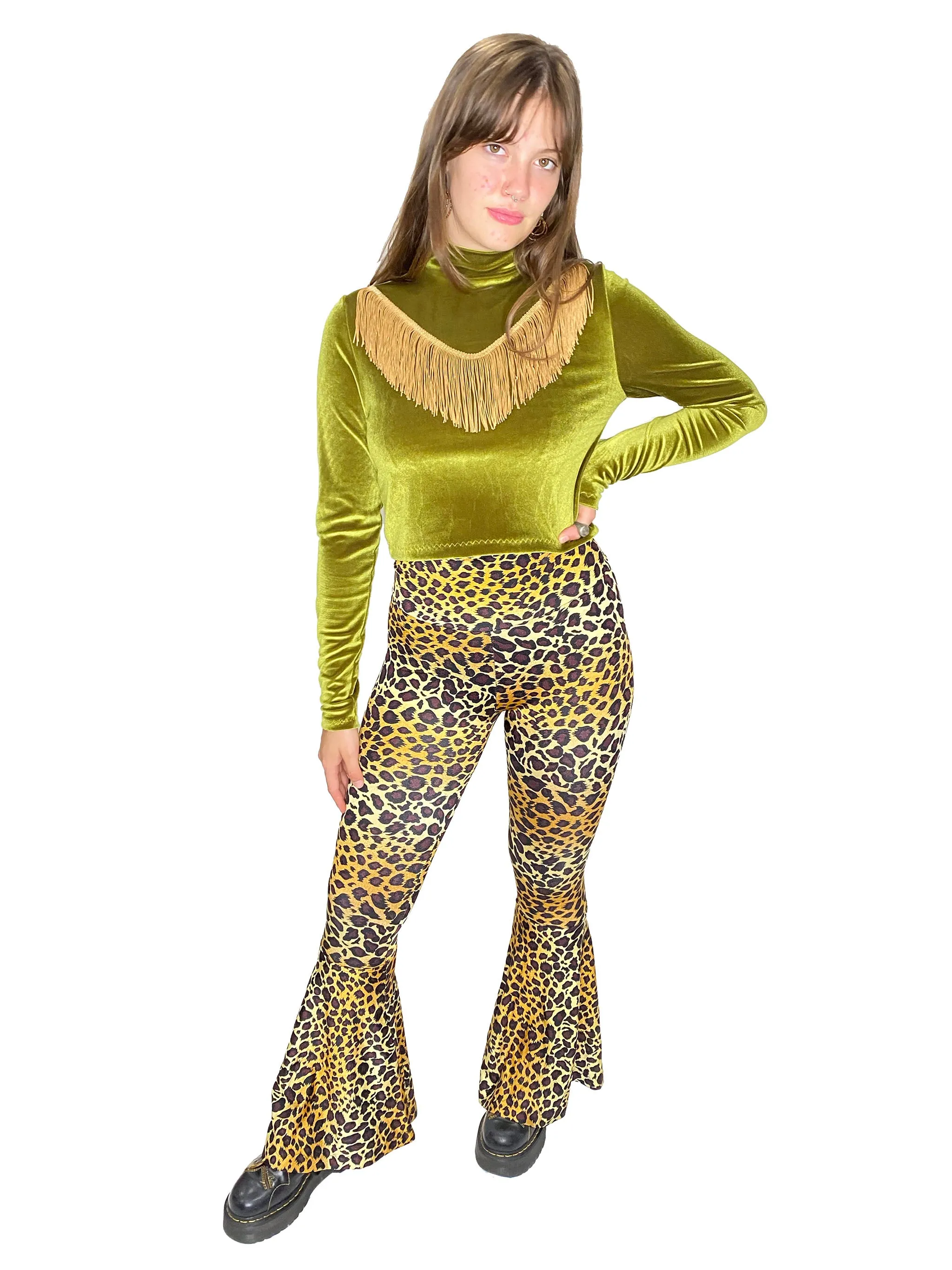 Leopard Bell Bottoms