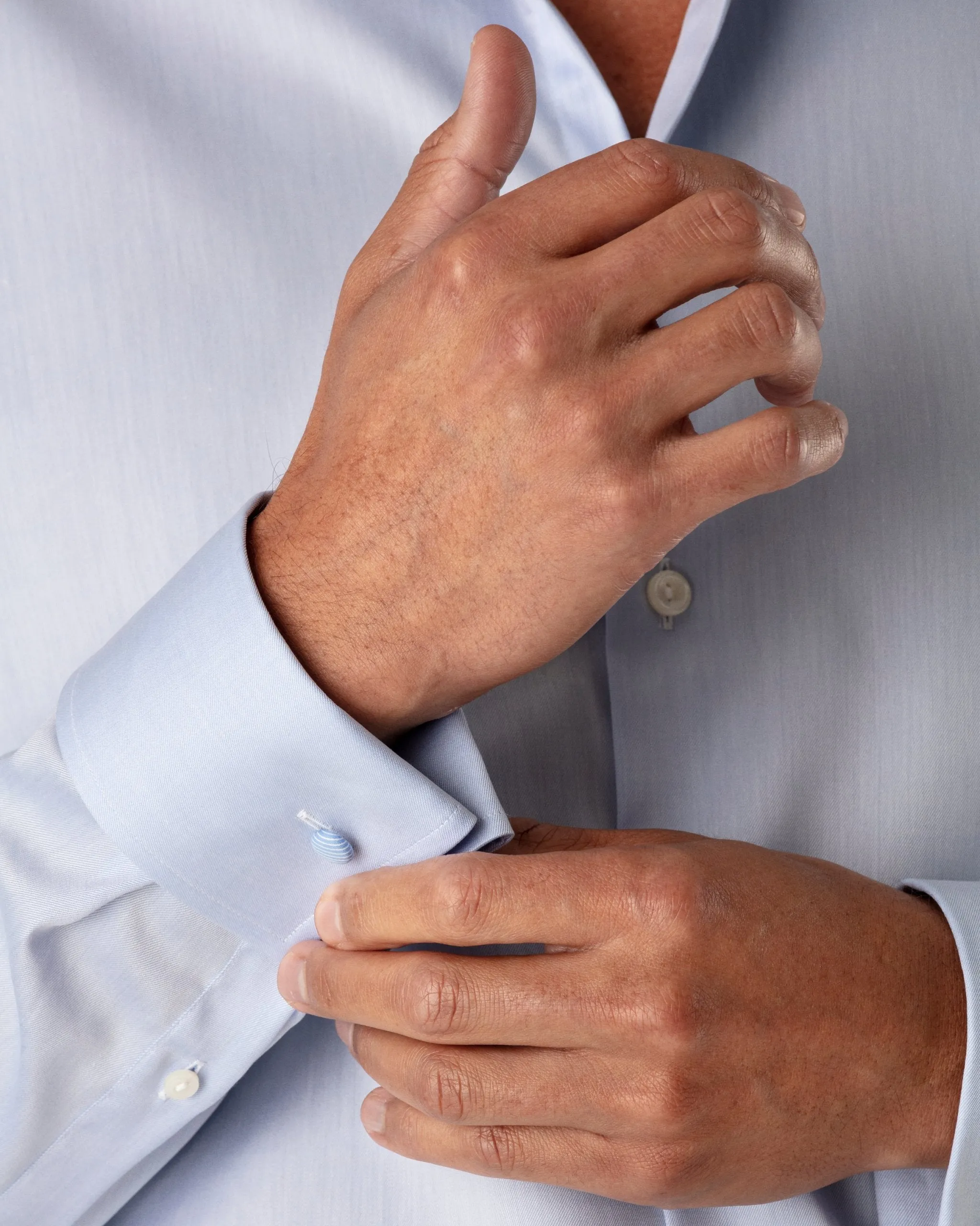 Light Blue French Cuff Contemporary Fit Shirt
