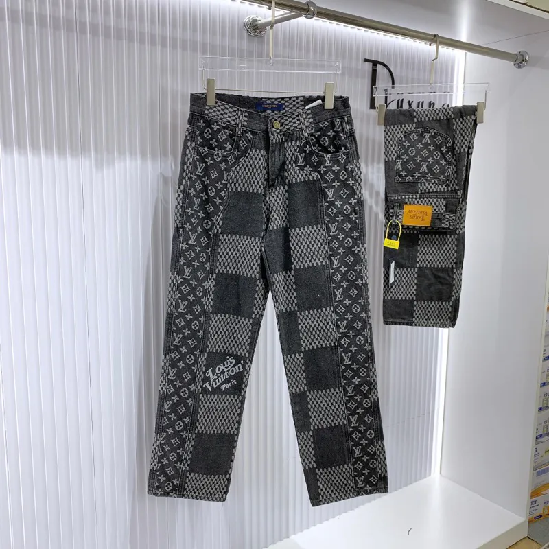 Louis V x Nigo Giant Damier Waves MNGM Denim Pants