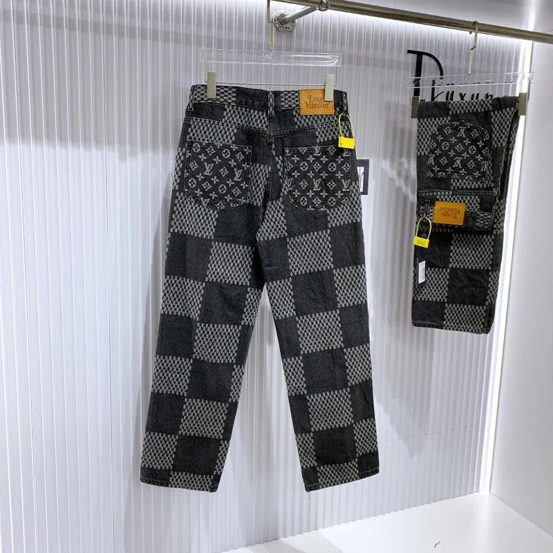 Louis V x Nigo Giant Damier Waves MNGM Denim Pants
