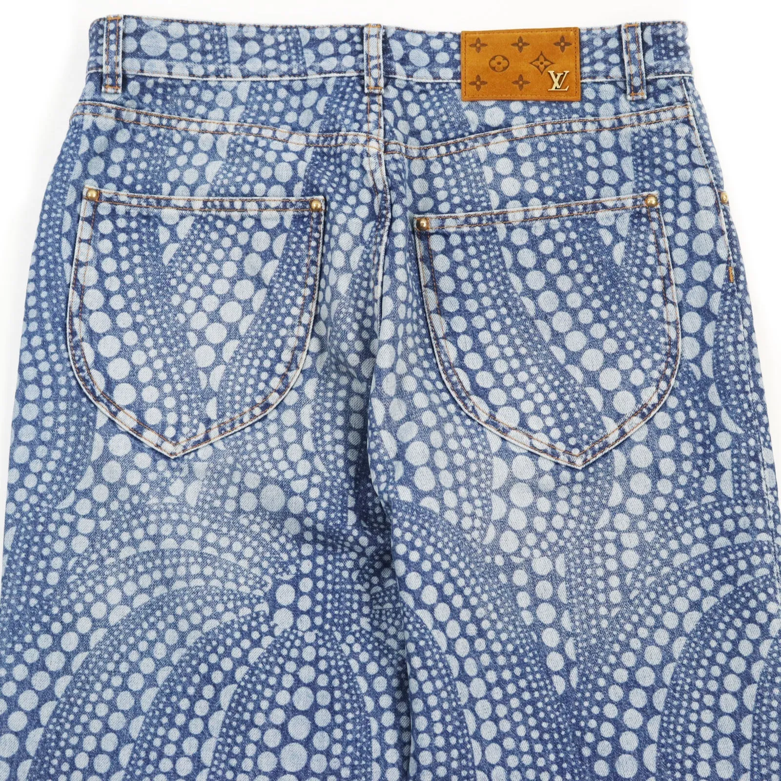 LOUIS VUITTON Denim pants cotton Indigo blue All Over Pumpkin Denim Pants 29