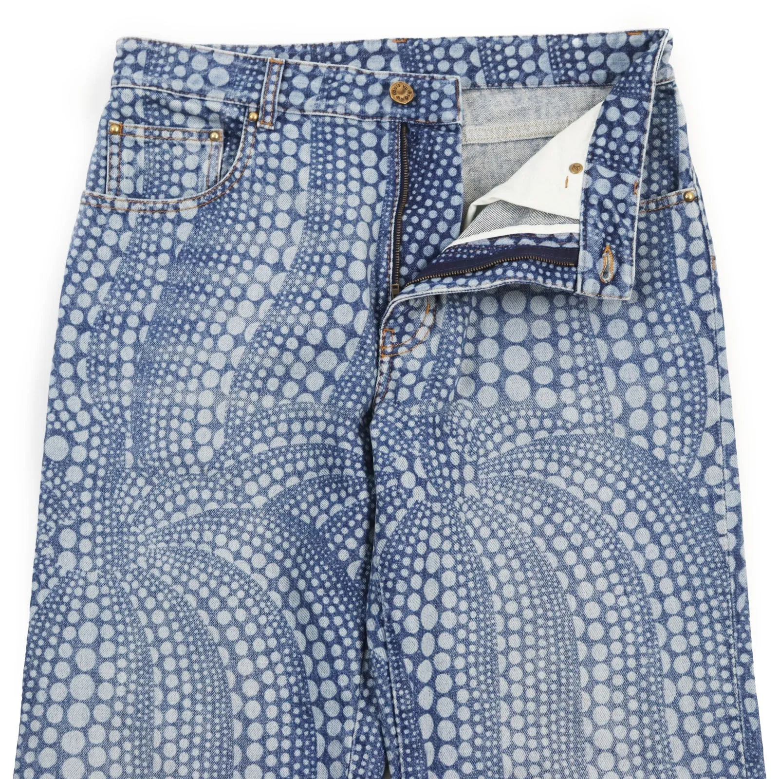 LOUIS VUITTON Denim pants cotton Indigo blue All Over Pumpkin Denim Pants 29