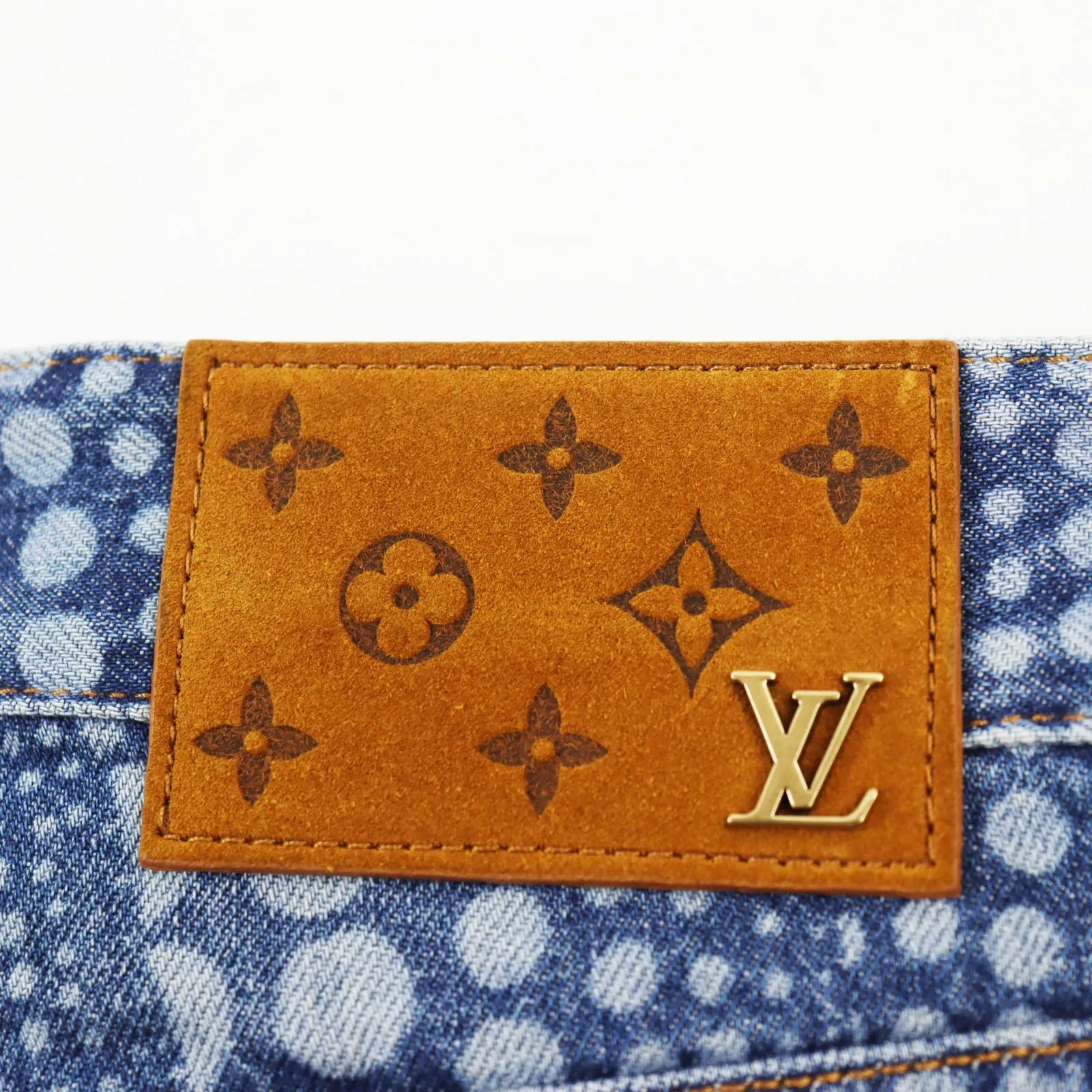 LOUIS VUITTON Denim pants cotton Indigo blue All Over Pumpkin Denim Pants 29