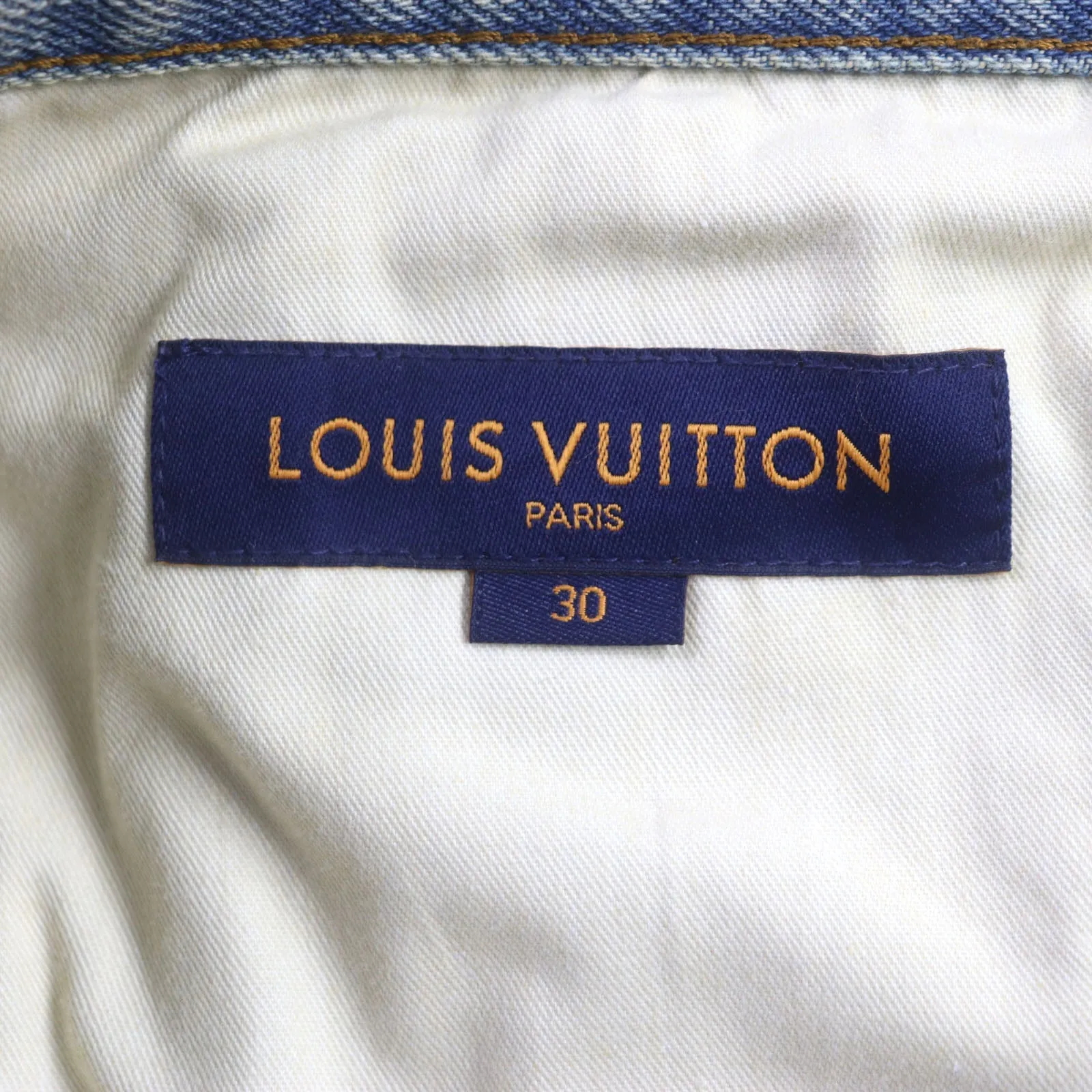LOUIS VUITTON Denim pants Main: 100% cotton, Lining: 100% cotton, Leather part: Cowhide Blue type mens 30 Used