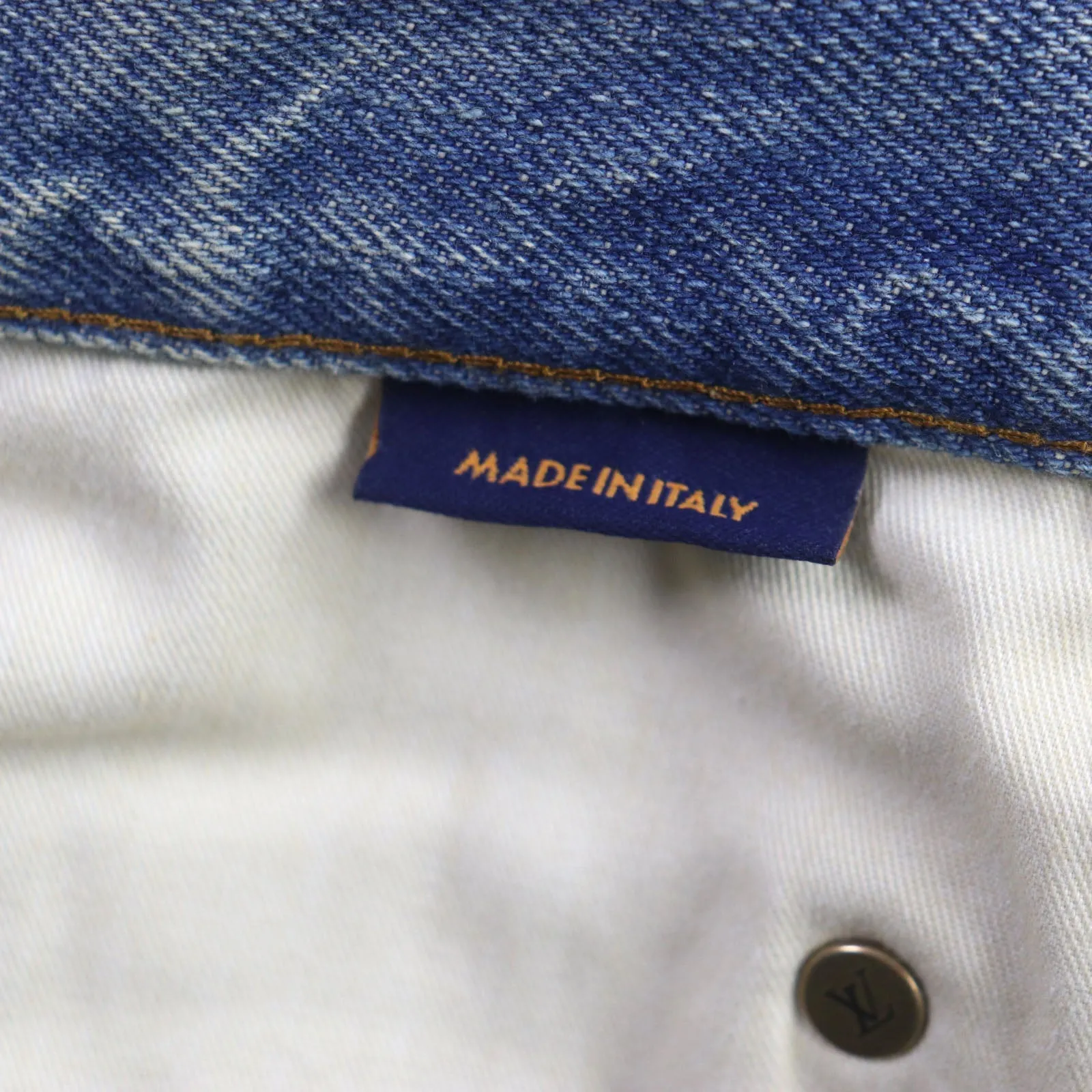 LOUIS VUITTON Denim pants Main: 100% cotton, Lining: 100% cotton, Leather part: Cowhide Blue type mens 30 Used