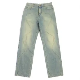 LOUIS VUITTON Denim pants Main: 100% cotton, Lining: 100% cotton, Leather part: Cowhide Blue type mens 30 Used