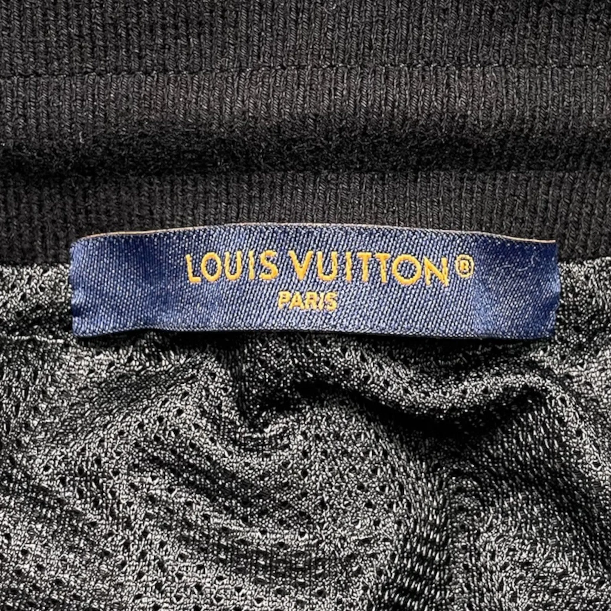 Louis Vuitton Nylon Tapered Track Pants Black Blue Pre-Owned