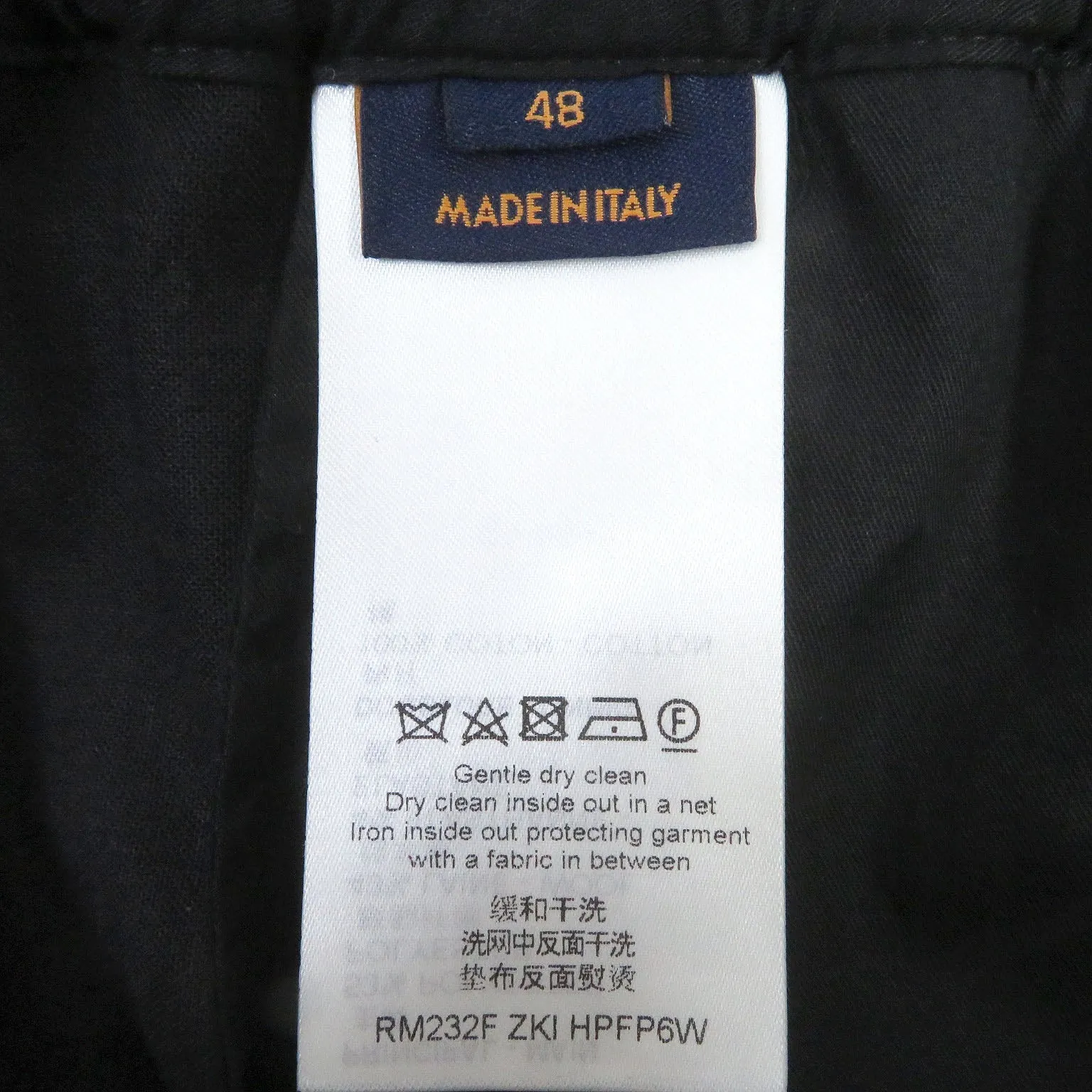 LOUIS VUITTON Pants 1AAVE4 polyester black 48