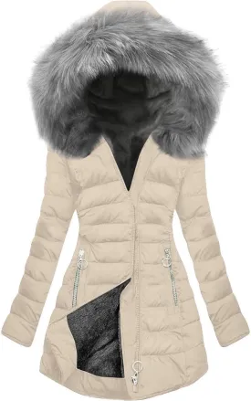 maisdgop Womens Winter Coats Mid Length Sherpa Lined Warm Heavy Jackets Thickened Windproof Outerwear With Fur Hood