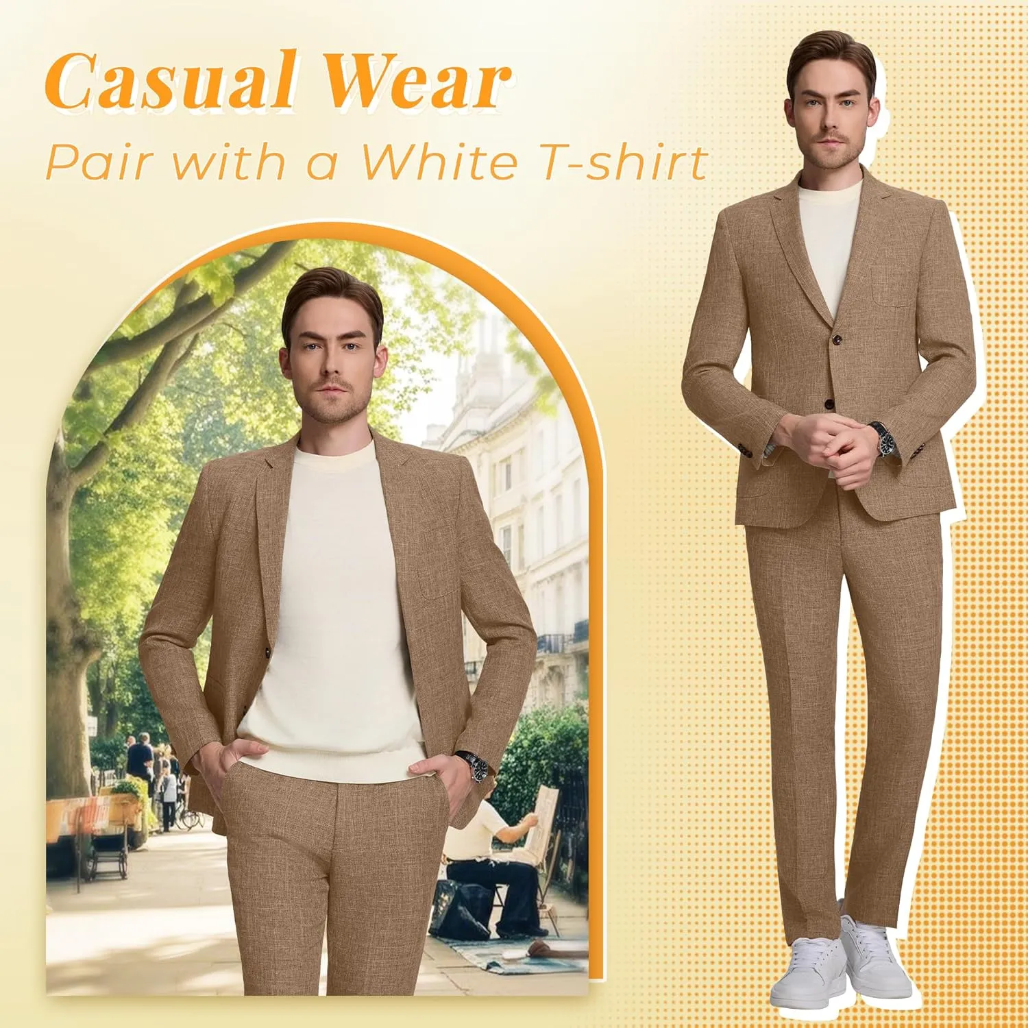 Men Suits Lightweight 3 Piece Slim Fit 2 Button Blazer Vest Pants Suit Sets Casual Men Wedding Suits Prom Tuxedo