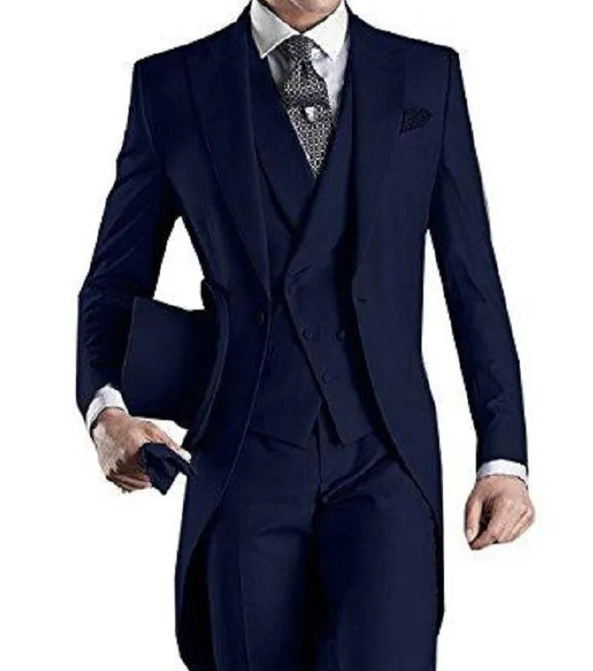 Mens  Custom made  wedding Tuxedo Grooms long Tail wedding suit