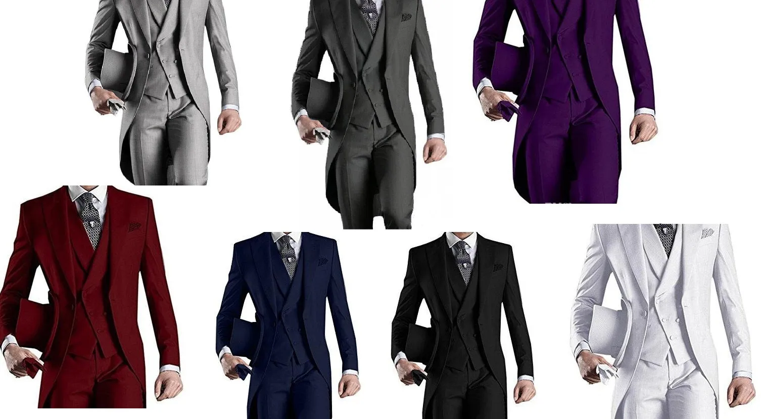 Mens  Custom made  wedding Tuxedo Grooms long Tail wedding suit