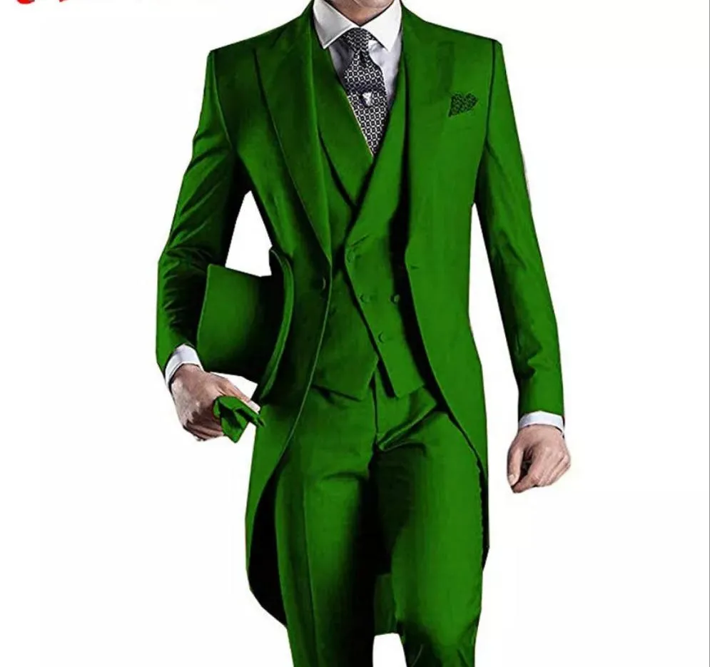 Mens  Custom made  wedding Tuxedo Grooms long Tail wedding suit