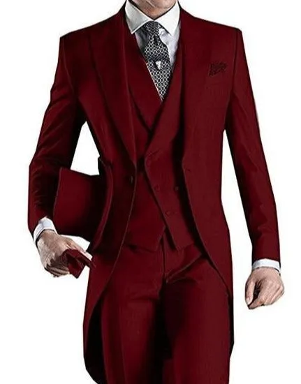 Mens  Custom made  wedding Tuxedo Grooms long Tail wedding suit