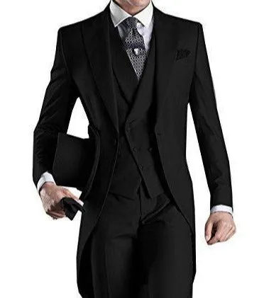 Mens  Custom made  wedding Tuxedo Grooms long Tail wedding suit