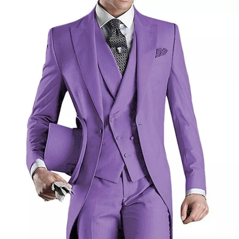 Mens  Custom made  wedding Tuxedo Grooms long Tail wedding suit
