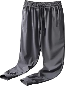 Mens Joggers with Zipper Pockets Athletic Pants Workout Trousers Outdoor Sports Running Sweatpants Gym Fall Pants
