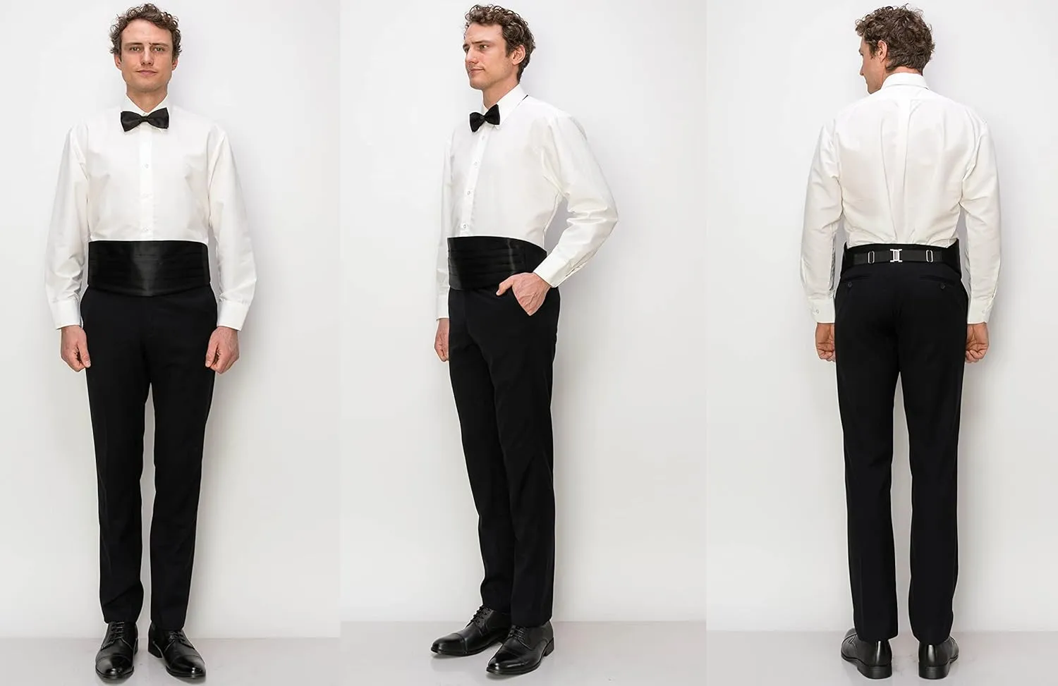 Men's Microfiber Tuxedo Dress Shirt Laydown Collar, Non Pleat