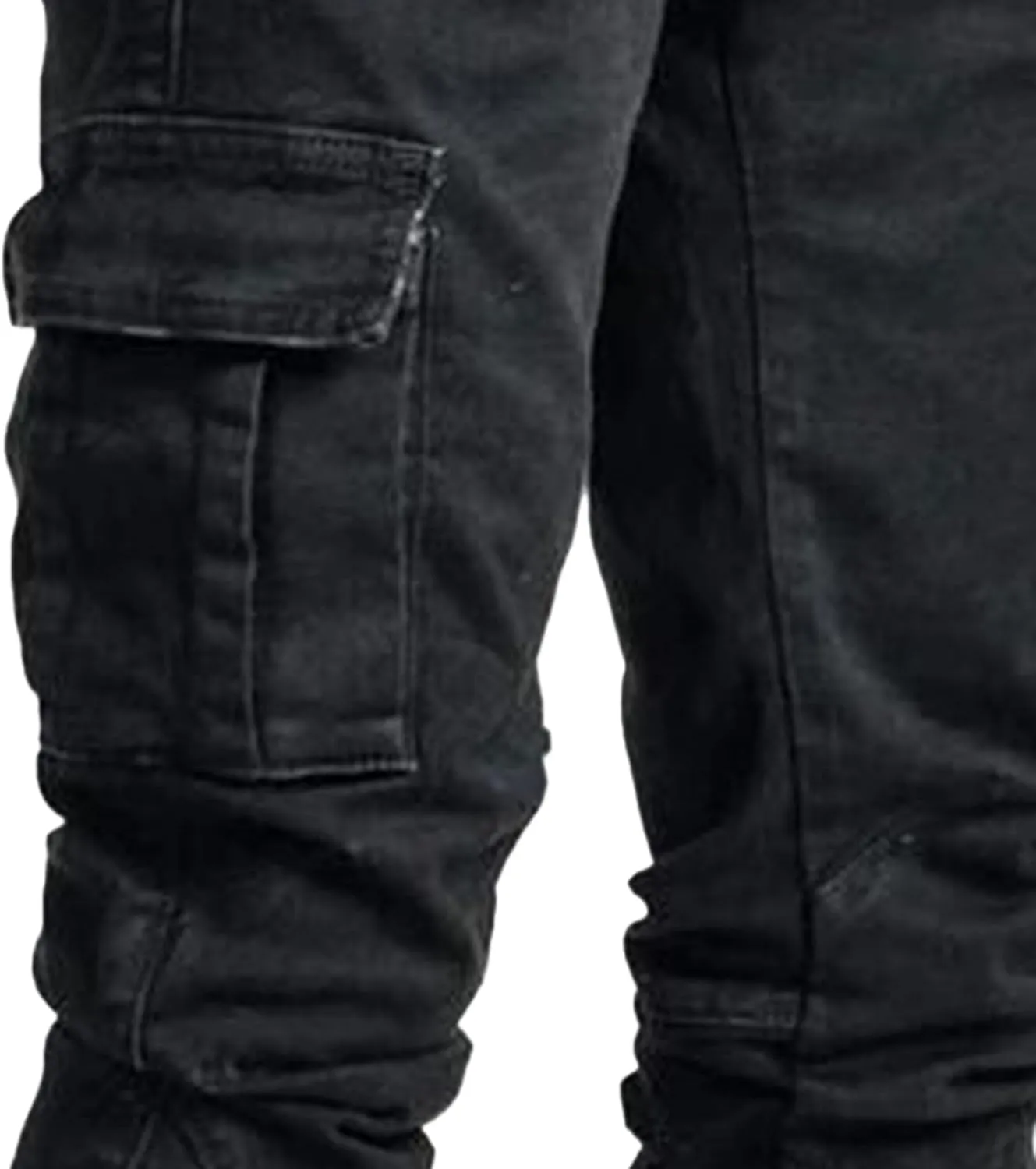 Men's Ripped Jeans Black Skinny Distressed Moto Biker Jeans Gothic Zipper Denim Pants Tapered Leg Slim Fit Jean