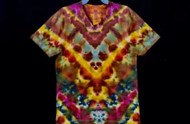 Men's soft stretch V neck T shirt Small #2681 Chevron design $80