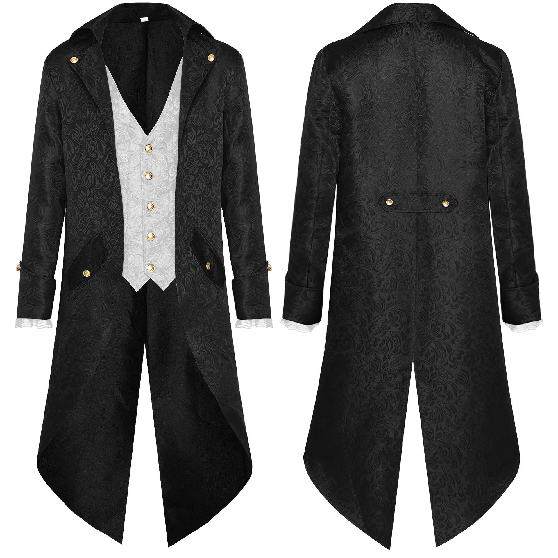 Mens Steampunk Medieval Jacket Pirate Viking Renaissance Costume Formal Tailcoat Victorian Tuxedo Coats