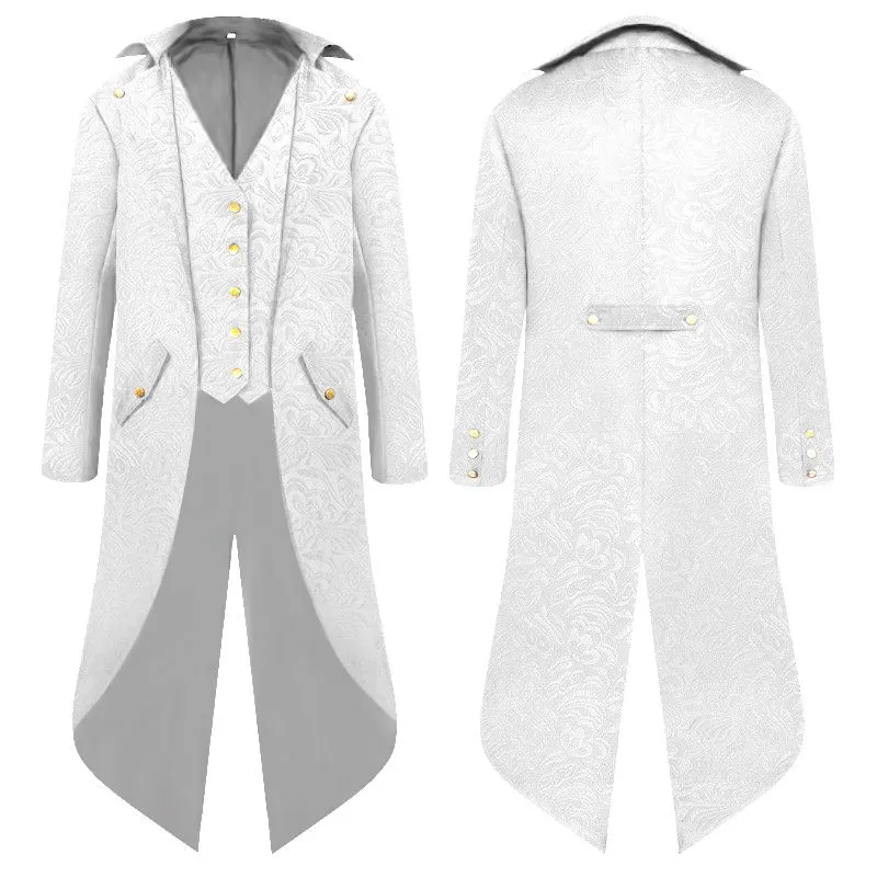 Mens Steampunk Medieval Jacket Pirate Viking Renaissance Costume Tailcoat Victorian Tuxedo Coats