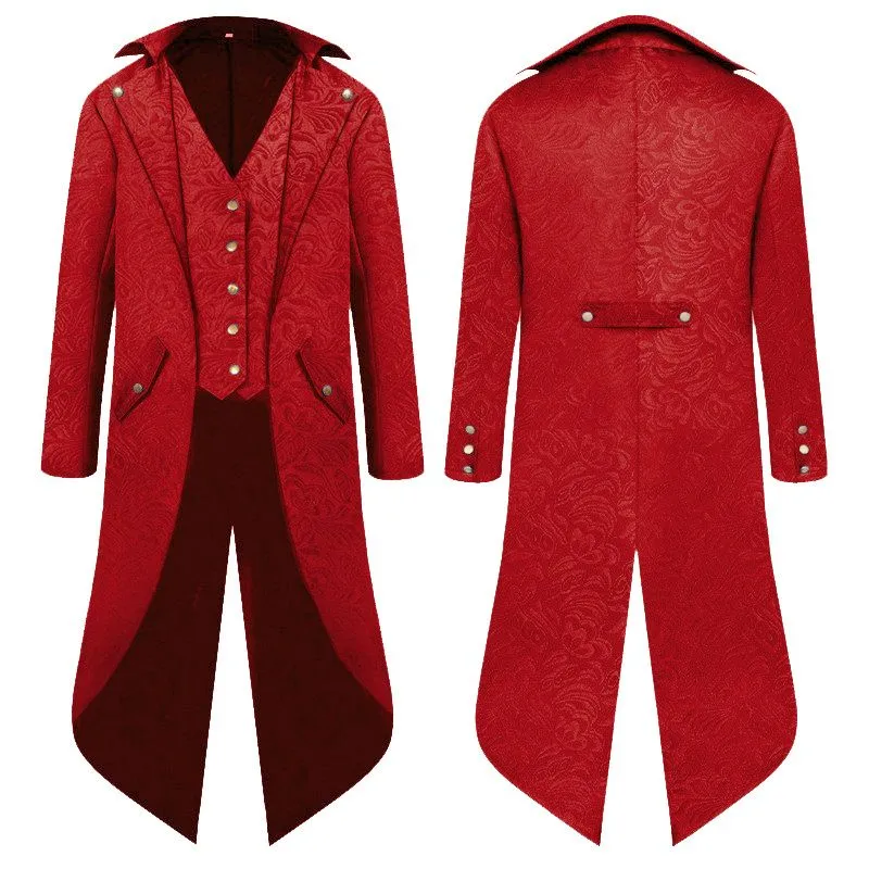 Mens Steampunk Medieval Jacket Pirate Viking Renaissance Costume Tailcoat Victorian Tuxedo Coats