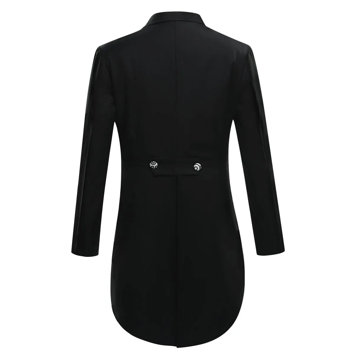 Mens Tailcoat 5 Piece Dress Suit Slim Fit Swallowtail jacket Black