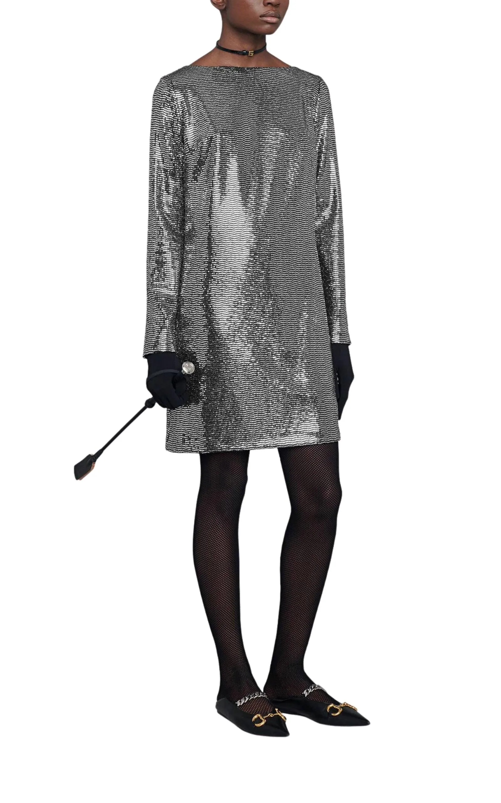 Metallic Dotted Jersey  Dress