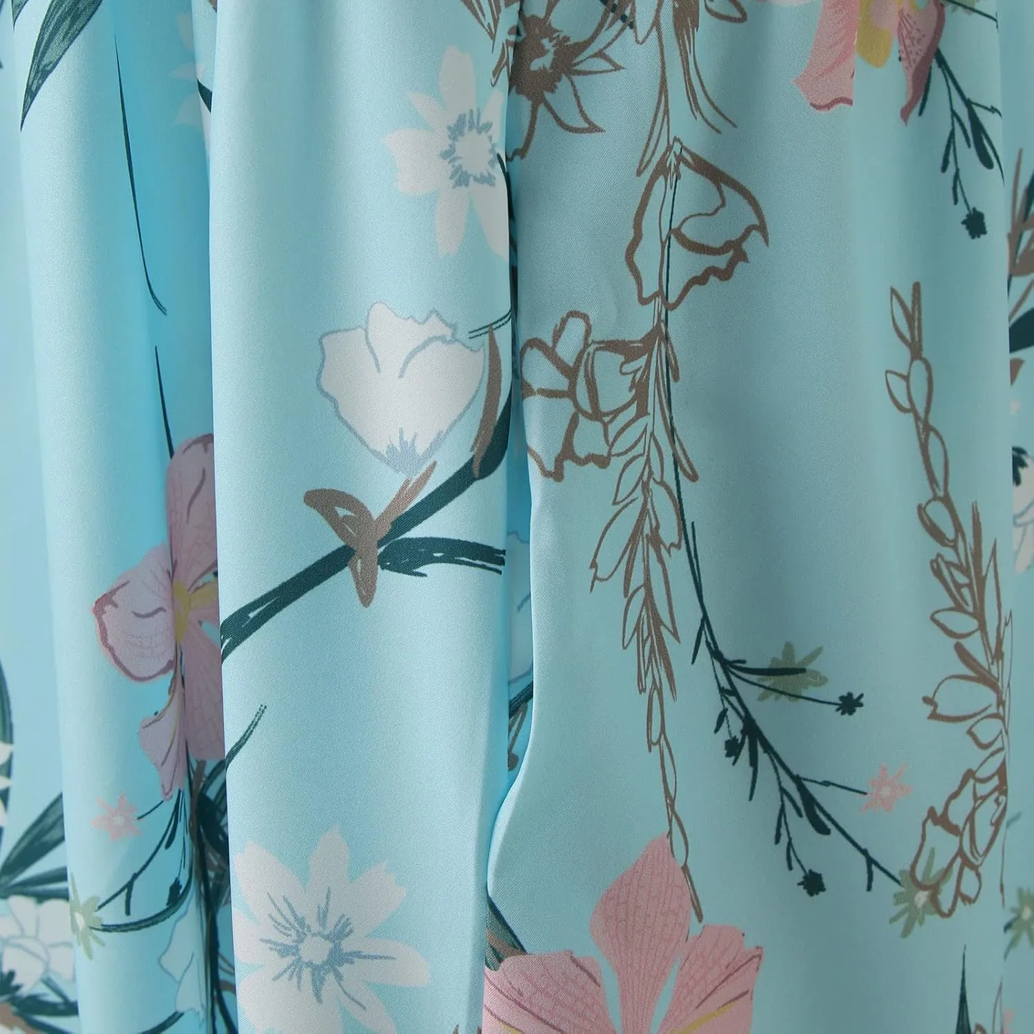Midi Dresses for Women 2024 Summer Casual Short Sleeve T Shirts Dress Boho Beach Vacation Floral Print Cute Sundress