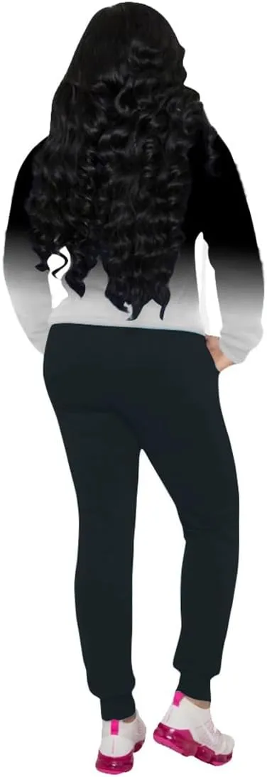 Nimsruc Two Piece Outfits For Women Jogging Suits Casual Jogger Tracksuit Long Sleeve Hoodie Sweatsuit Pants Sets