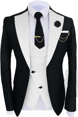 Orville Minimalist Ivory Shawl Lapel Three-Piece Prom Suit