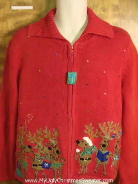 Party Reindeer Cheesy Christmas Sweater