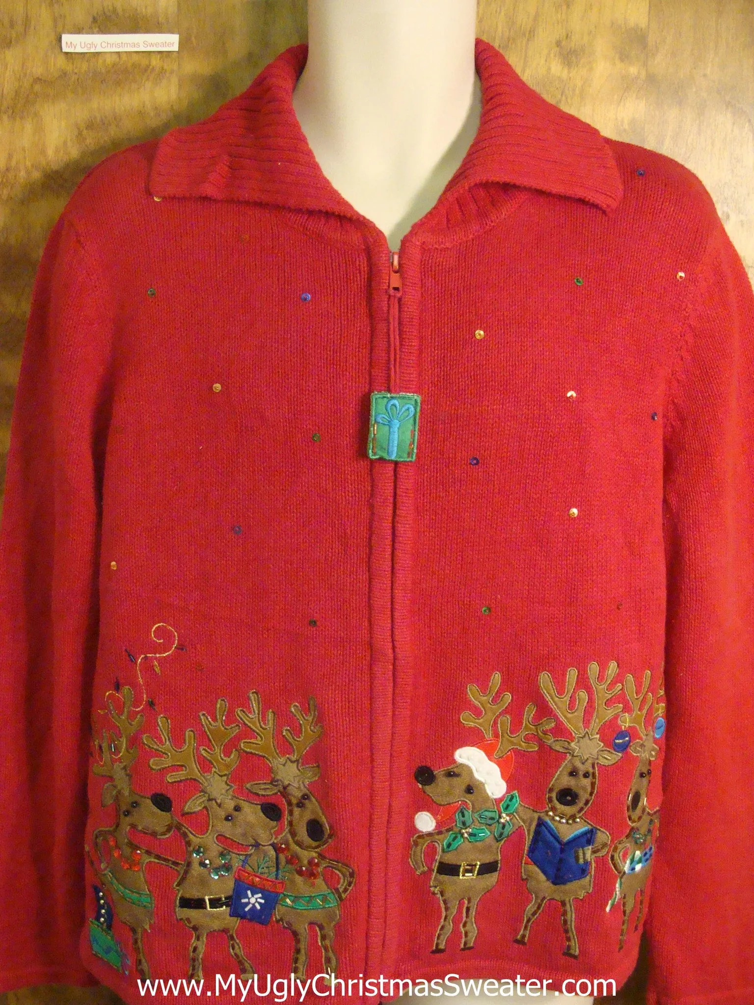 Party Reindeer Cheesy Christmas Sweater