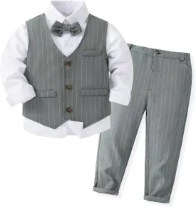 PureMilk Baby Toddler Boy Formal Gentleman Tuxedo Outfits Sets 1-5 Years