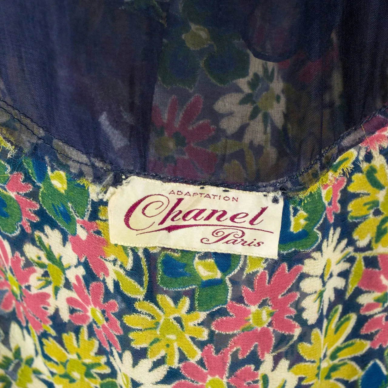 RESERVED // 1930s Rare Vintage Dress Chanel Adaptation in floral Silk Chiffon