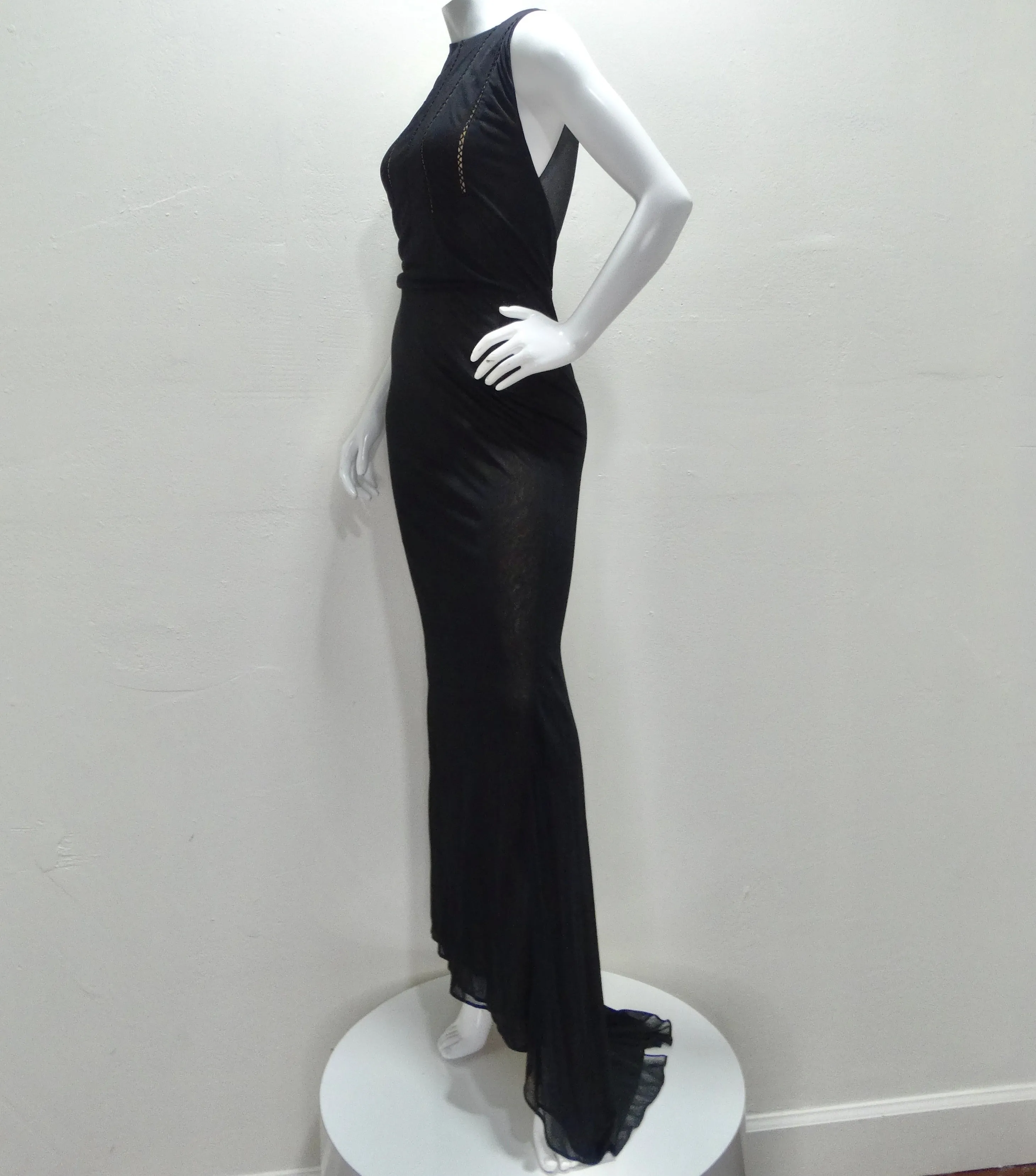 Richard Tyler Couture 1990s Black Evening Gown