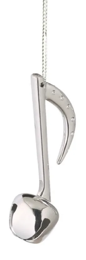 Silver Bell Musical Note Ornament - Single